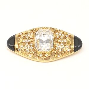 TOVA Gold Tone Rhinestone Brooch